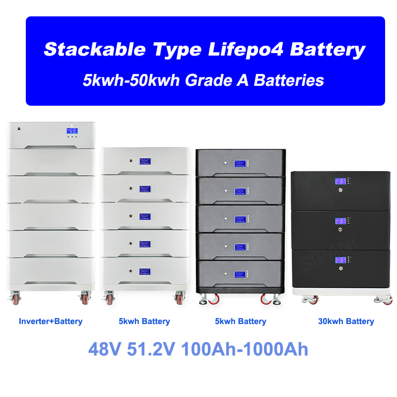 Штабелируемая модульная литий-ионная батарея 48 В Lifepo4 200ah 600ah 20kwh 30kwh 40kwh 50kwh аккумуляторная батарея для солнечной домашней энергосистемы