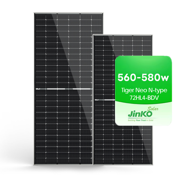 Цена на солнечную панель Jinko Tiger Neo N-типа 560 Вт, 565 Вт, 570 Вт, 575 Вт, 580 Вт, двусторонний модуль, фотоэлектрическая фотоэлектрическая система на крыше дома, высокоэффективные монокристаллические солнечные панели для дома