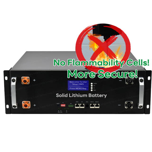 Невоспламеняющаяся твердотельная батарея Бытовая аккумуляторная батарея ESS 48 В 50 Ач 100 Ач 200 Ач Батарея для монтажа в стойку 51,2 В 2,5 кВтч 5 кВтч 10 кВтч Литиевая батарея Lifepo4